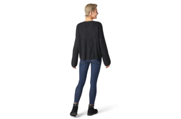 Image of Smartwool Shadow Pine Cable V-Neck Sweater - Womens, Charcoal Heather, Medium, SW016394010-M