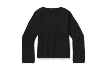 Image of Smartwool Shadow Pine Cable V-Neck Sweater - Womens, Charcoal Heather, Medium, SW016394010-M