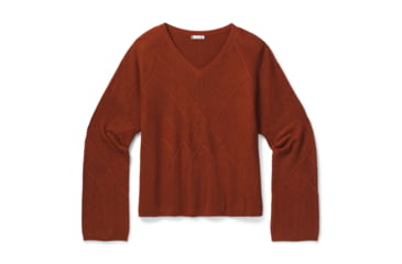 Image of Smartwool Shadow Pine Cable V-Neck Sweater - Womens, Ginger Heather, Medium, SW016394E14-M