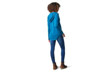 Image of Smartwool Shadow Pine Hoodie Sweater - Womens, Alpine Blue Heather/Ocean Abyss Heather Marl, Small, SW016397E79-S