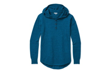 Image of Smartwool Shadow Pine Hoodie Sweater - Womens, Alpine Blue Heather/Ocean Abyss Heather Marl, Small, SW016397E79-S