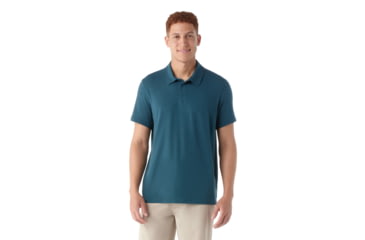Image of Smartwool Short Sleeve Polo - Mens, Twilight Blue, Extra Large, SW002361G7410XL000