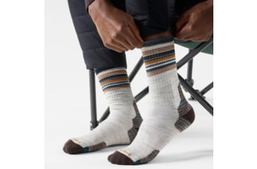 Image of Smartwool Hike Light Cushion Striped Mid Crew Socks - Mens