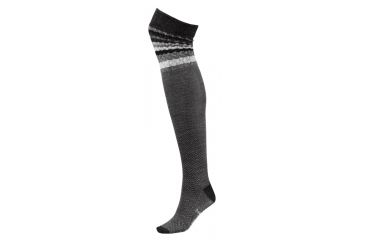 Image of Smartwool Striped Chevron Over-The-Knee Sock - Womens-Charcoal Heather-Large