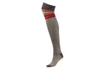 Image of Smartwool Striped Chevron Over-The-Knee Sock - Womens-Taupe-Large