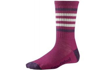 Image of Smartwool Striped Hike Light Crew Sock - Women's-Berry/Desert Purple-Small