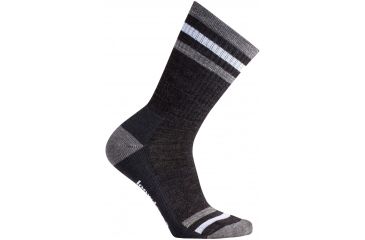Image of Smartwool Striped Hike Light Crew Sock - Women's-Charcoal-Small