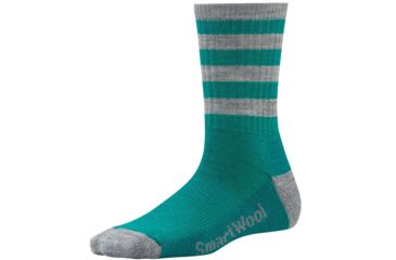 Image of Smartwool Striped Hike Light Crew Sock - Womens-Dark Spearmint-Large