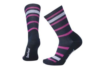 Image of Smartwool Striped Hike Light Crew Sock - Women's, Deep Navy, Small SW000764092-S