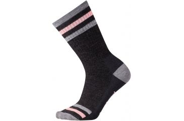 Image of Smartwool Striped Hike Medium Crew Sock - Women's -Charcoal-Large