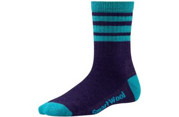 Image of Smartwool Striped Hike Medium Crew Sock - Women's -Imperial Purple-Medium
