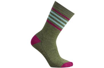 Image of Smartwool Striped Hike Medium Crew Sock - Women's -Light Loden/Berry-Medium