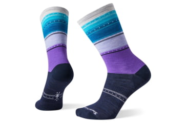 Image of Smartwool Sulawesi Stripe Crew Socks - Womens, Deep Navy, Small, SW003900092-S