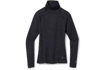 Image of Smartwool Thermal Merino Rib Turtleneck - Womens, 010 Charcoal Heather, Medium, SW016690010M