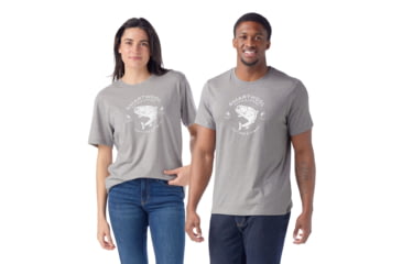 Image of Smartwool Trout Fishing Short Sleeve Graphic Tee, Light Gray Heather, Small, SW002596545100S000