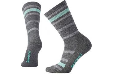 Image of Smartwool Women's Striped Hike Light Crew Socks, Medium Gray, Medium, SW000764052-M