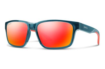 Image of Smith Basecamp Sunglasses, Crystal Mediterranean Frame, Chromapop Red Mirror Lens, 201929OXZ59X6