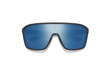 Image of Smith Boomtown Sunglasses, Matte Black Frame, ChromaPop Polarized Blue Mirror Lens, 20493200399XX