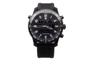 Image of Smith&amp;Bradley Ltd. The Ambush Stainless Steel PVD Coated Tactical Watch,44mm,Matte Black Dial,Black NATO and TPU Rubber Strap AMBUSH PVD