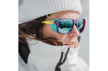 Image of Smith Embark Sunglasses, Purple/Cinder/Hi Viz Frame, ChromaPop Polarized Opal Mirror Lens, 20461783858QG