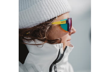 Image of Smith Embark Sunglasses, Purple/Cinder/Hi Viz Frame, ChromaPop Polarized Opal Mirror Lens, 20461783858QG
