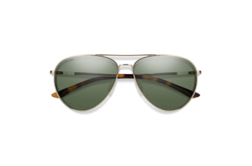 Image of Smith Layback Sunglasses, Gold Frame, ChromaPop Polarized Gray Green Lens, 204062J5G60L7