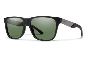 Image of Smith Lowdown Steel Sunglasses, Matte Black Ruthenium Frame, ChromaPop Polarized Gray Green Lens, 201906TI756L7