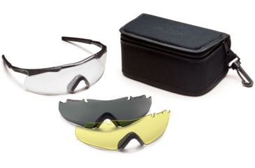 Image of Smith Optics Aegis Arc Compact Safety Glasses w/ Gray &amp; Yellow Spare Lens, Black Frame AEGACBK12-3R