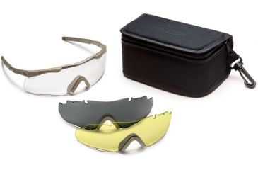 Image of Smith Optics Aegis Arc Compact Safety Glasses w/ Gray &amp; Yellow Spare Lens, Tan 499 Frame AEGACT49912-3R