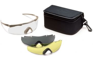 Image of Smith Elite Aegis Echo Safety Glasses w/ Gray &amp; Yellow Spare Lens, Tan 499 Frame AECHAT49912-3R