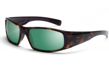 Image of Smith Optics Hideout Tortoise Frame Sunglasses with Polarized Green Mirror Brown Techlite Glass Lenses HDGPNBMTT