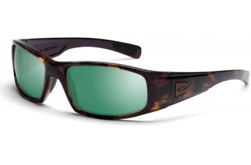 Image of Smith Optics Hideout Sunglasses with Tortoise frames and Green Mirror lenses