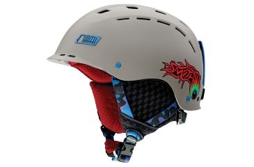 Image of Smith Optics Hustle Snow Helmet - Small, Stone Horrorgami H01-HSHRSM