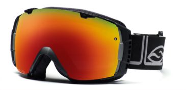 Image of Smith I/O Goggles, Black Foundation, Red Sol X Mirror And Sensor Mirror Lenses IO7DXFK10