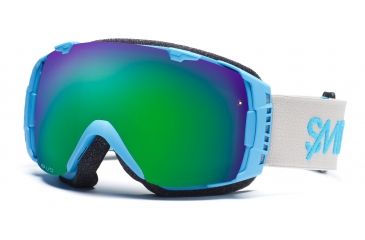 Image of Smith I/O Goggles, Cyan Stereo, Green Sol X Mirror And Sensor Mirror Lenses IO7NXCS11