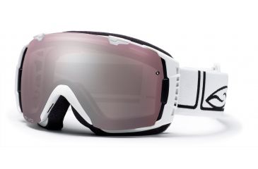 Image of Smith I/O Goggles, White Foundation, Polarized Rose Copper And Sensor Mirror Lenses IO7EPFW10