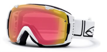 Image of Smith I/O Goggles, White Foundation, Red Sensor Mirror And Platinum Mirror Lenses IO7RZFW10