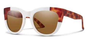 Image of Smith Optics Sidney Single Vision Prescription Sunglasses, White Honey Tortoise Block Frame, Polarized, SICPBRWHTBSV