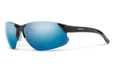 Image of Smith Parallel D-Max Sunglasses - Black White Frame, Blue Mirror, Ignitor Lens PDPCUGMBW