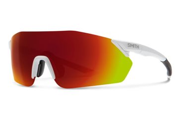Image of Smith Reverb PivLock Sunglasses, Matte White Frame, ChromaPop Red Mirror Lens, 2015216HT99X6