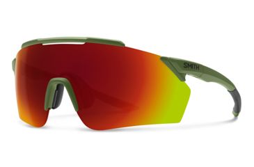 Image of Smith Ruckus Sunglasses, Matte Moss Frame, Chromapop Red Mirror Lens, 201522SIF99X6