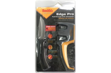 Image of Smith's Sharpeners Edge Pro Combo, 8.5in Overall, 3.5in Satin SS Blade, Black Synthetic Handle, Black, 50970