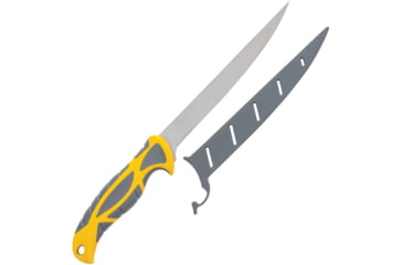 Image of Smith's Sharpeners Regal River Fillet Knife, 12.25in Overall, 7in Satin 420 SS Fillet Blade, Gray And Yellow Tpe Handle, Gray and yellow, 51055