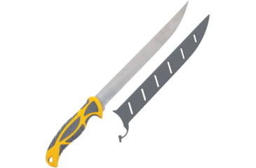 Image of Smith's Sharpeners Regal River Fillet Knife, 14.25in Overall, 9in Satin 420 SS Blade, Gray And Yellow Tpe Handle, Gray and yellow, 51056