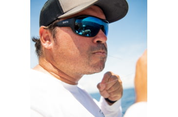 Image of Smith Spinner Sunglasses, Matte Black Frame, ChromaPop Polarized Blue Mirror Lens, 20498100399XX