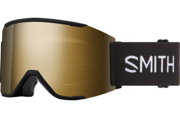 Image of Smith Squad Mag Low Bridge Fit Googles, ChromaPop Sun Black Gold Mirror, Black, M007570JX99MN