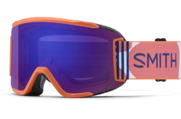 Image of Smith Squad S Googles, ChromaPop Everyday Violet Mirror, Coral Riso Print, M007640LL9941
