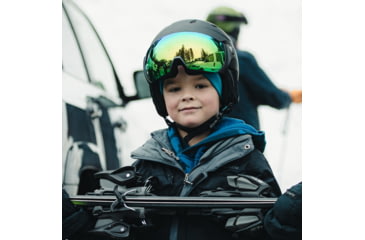 Image of Smith Survey Jr. MIPS Helmet, Matte Black/ChromaPop Everyday Green Mirror, Youth Small/Medium, E005320BG4856