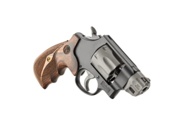 Image of Smith &amp; Wesson 327 Revolver, .357 Magnum, 2in barrel, scandium alloy frame, Ahrens wood cocobolo grip, revolving chamber, orange ramp front, fixed notch rear, 8 round magazine, SW-327-2-FRRMPG
