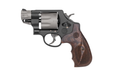 Image of Smith &amp; Wesson 327 Revolver, .357 Magnum, 2in barrel, scandium alloy frame, Ahrens wood cocobolo grip, revolving chamber, orange ramp front, fixed notch rear, 8 round magazine, SW-327-2-FRRMPG